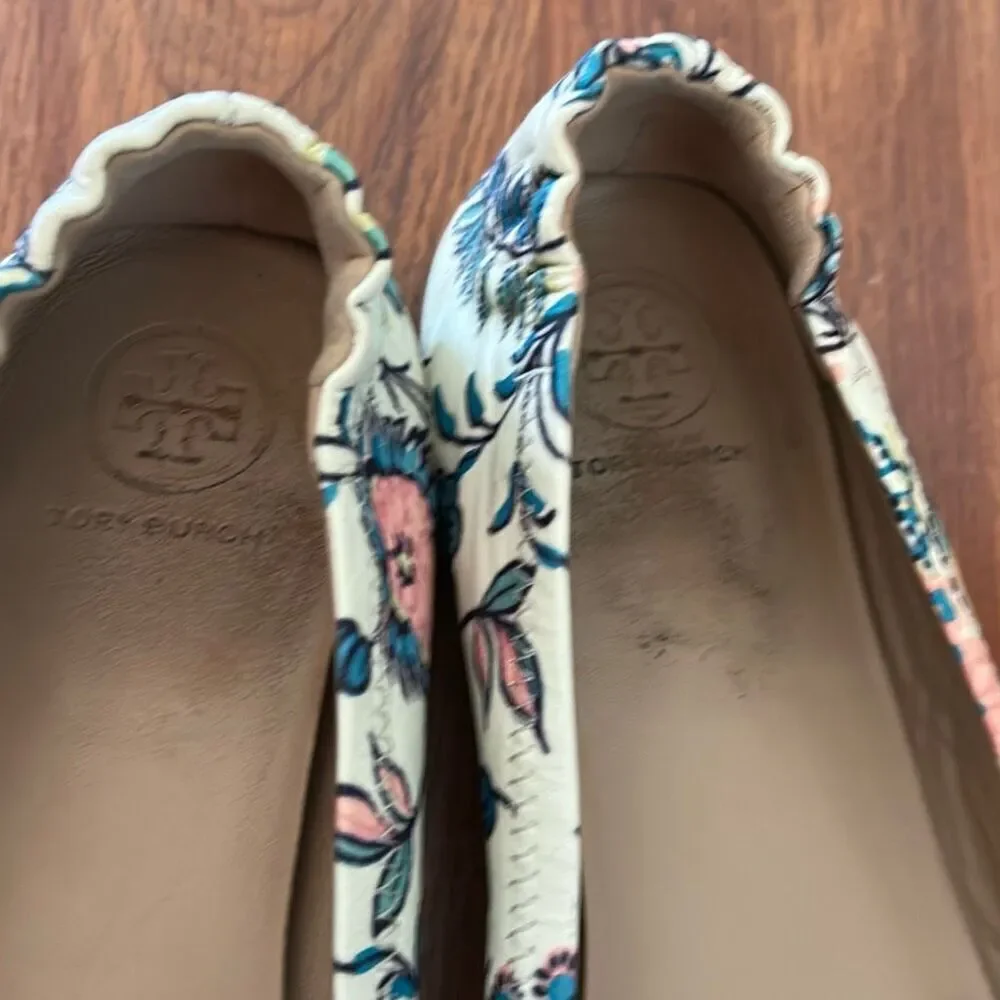 Tory Burch mini floral Ballet flats black 8 beige turquoise peach